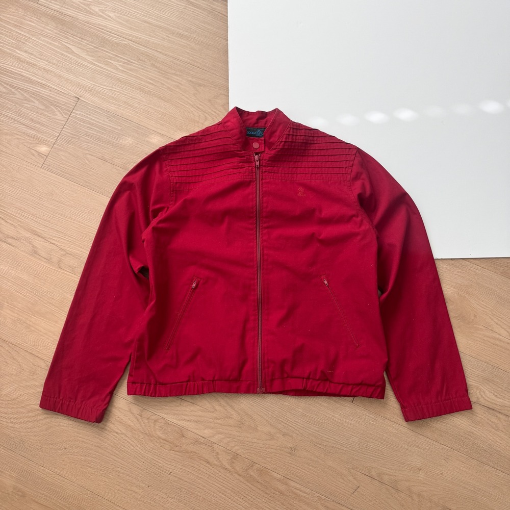 Vintage Sporty Red Pleated Zip Up Jacket Small 80s/90s Goolagong by Marilyn Kay